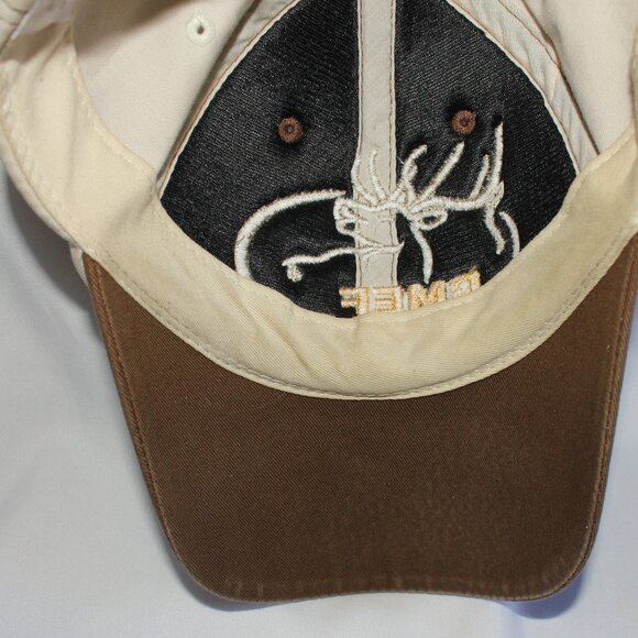 Men's RMEF Volunteer Brown Beige Outdoor Cap One Size Adjustable Strapback - Picture 8 of 10